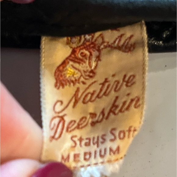 Genuine Deerskin Stay SOFT Black Leather GLOVES Mittens Medium VINTAGE Womens M - Picture 3 of 14